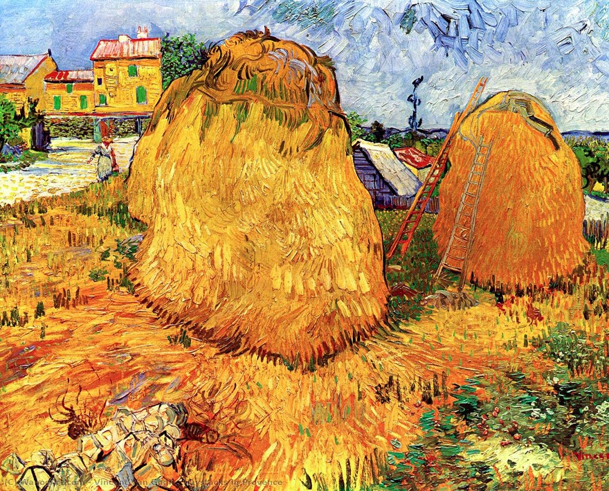 Vincent Van Gogh Meules de bl&eacute; olio su tela
